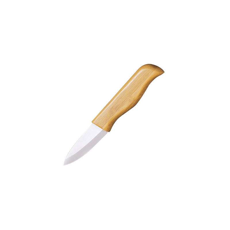 Нож кухон.керамический Mallony WСK-4B (Санктоку), бамбуковая ручка, лезвие 10см, белая керамика