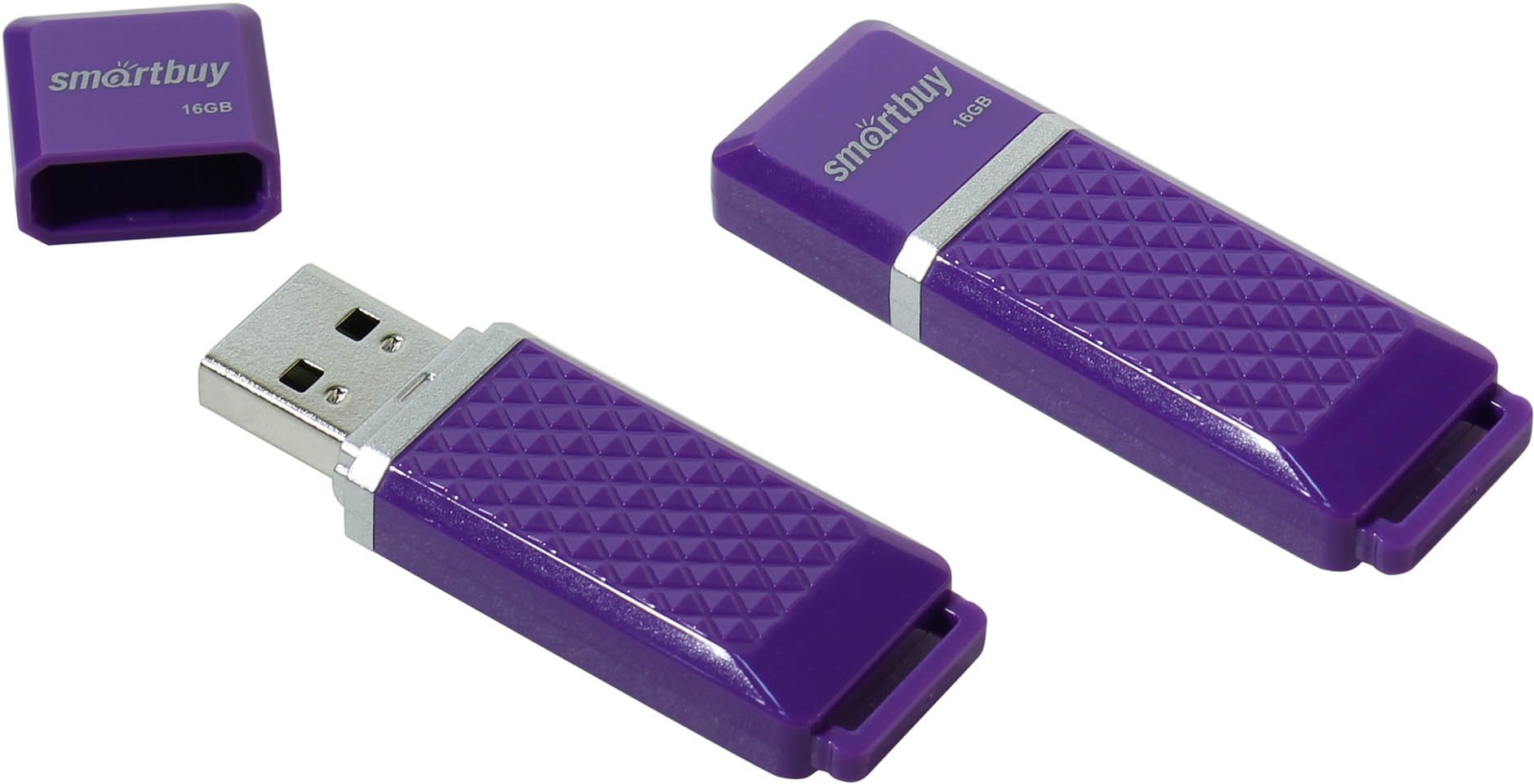 USB2.0 FlashDrives16Gb Smart Buy Quartz series Violet (SB16GBQZ-V)