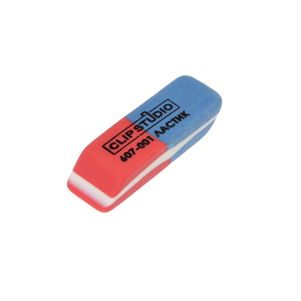 Ластик скошенный красно-синий, для карандашей и чернил, CLIP STUDIO, 60шт/уп