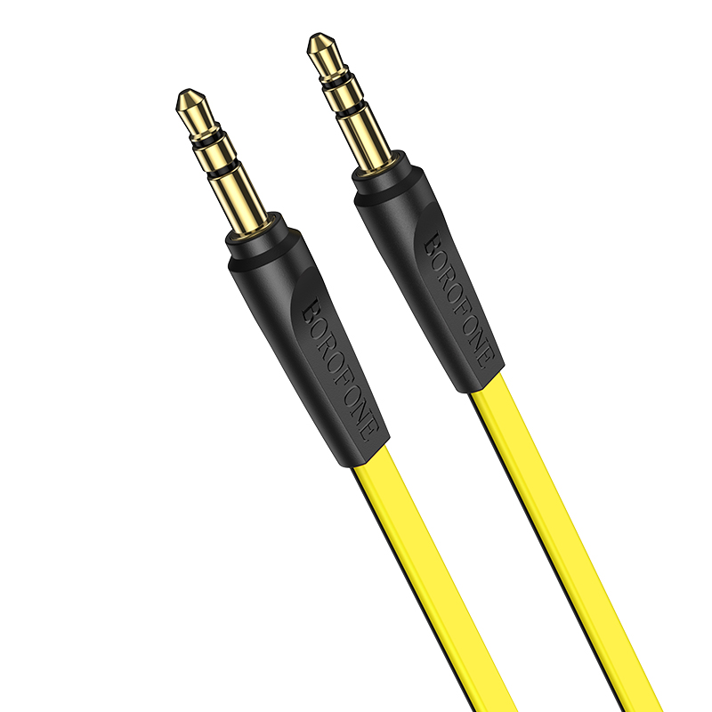 Кабель аудио BOROFONE BL6 Желтый (Джек 3,5 мм на Джек 3,5 мм, плоский) 1м