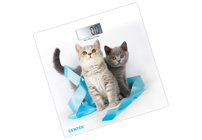 Весы напольные Centek CT-2426 Kitten (электр 180кг, 0,1кг, LCD 45x28, размер 26х26см) 8/уп