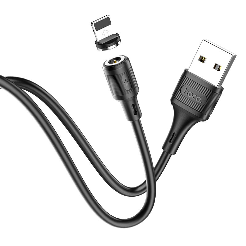 Кабель USB - 8pin HOCO X52 магнитный, черный, 1 метр, 2A, ПВХ