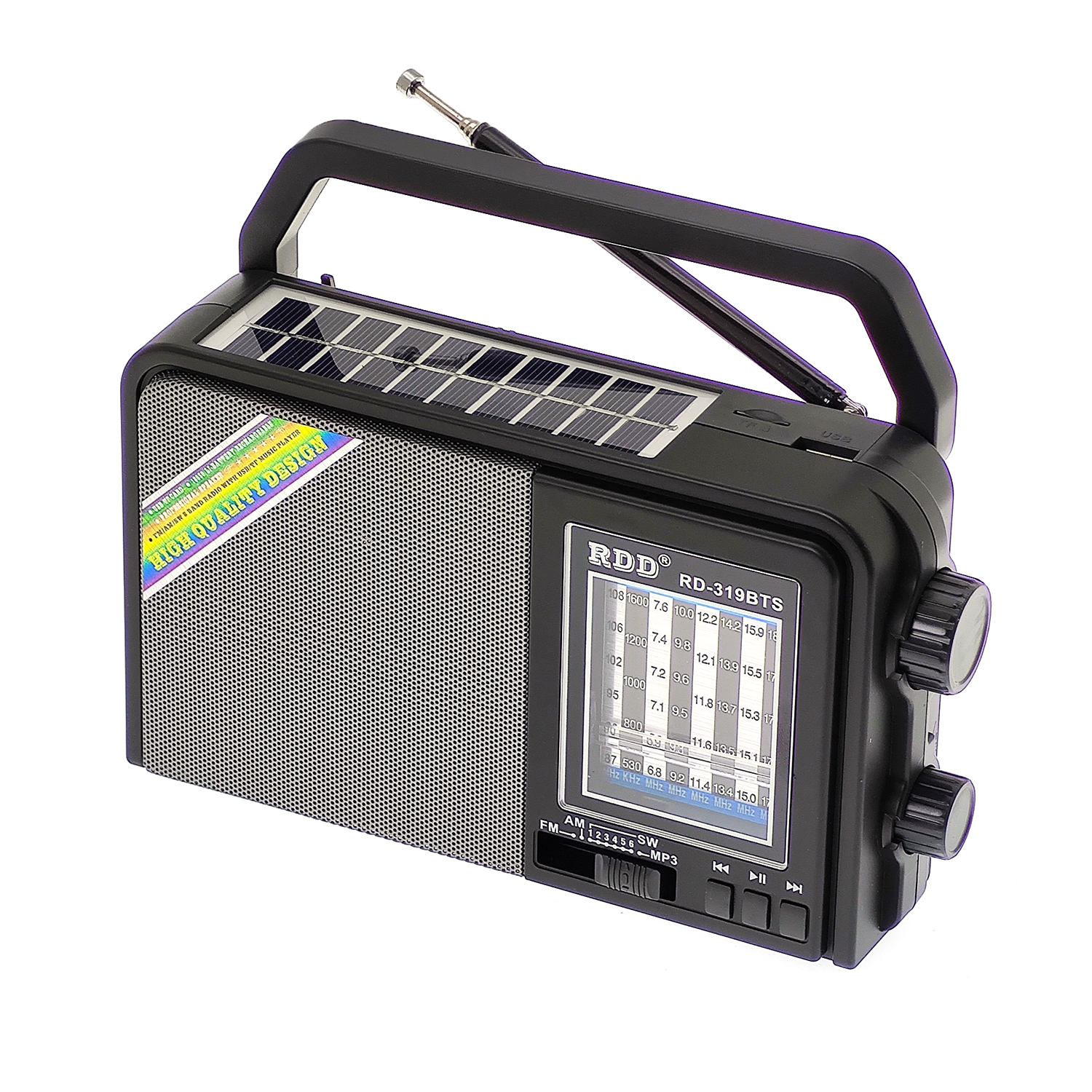радиопр RDD RD-319BTS (USB,TF,Bluetooth, солнч. панель, аккум)