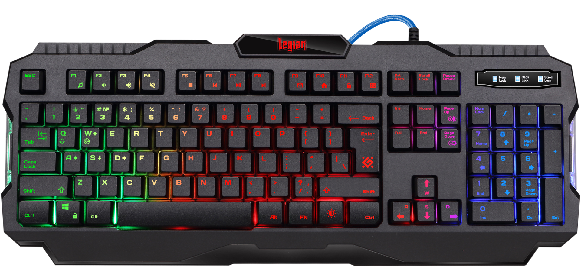 Клавиатура DEFENDER Legion GK-010DL RU,RGB подсветка,игровая,19Anti-Ghost