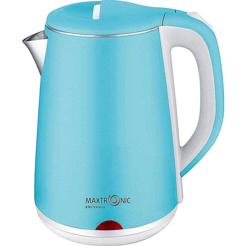 Чайник MAXTRONIC MAX-320 голубой (2л, двойн стенки, колба нерж, диск 1,8кВт) 12/уп