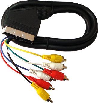 шнур SCART-6RCA 3,0 м (шт) круглый кабель 9,0 mm