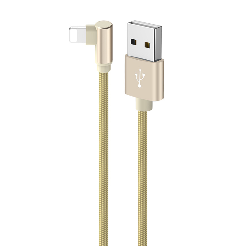 Кабель USB - 8pin BOROFONE BX26 Золото угловой (2,4А, для iPhone5/6/7) 1м