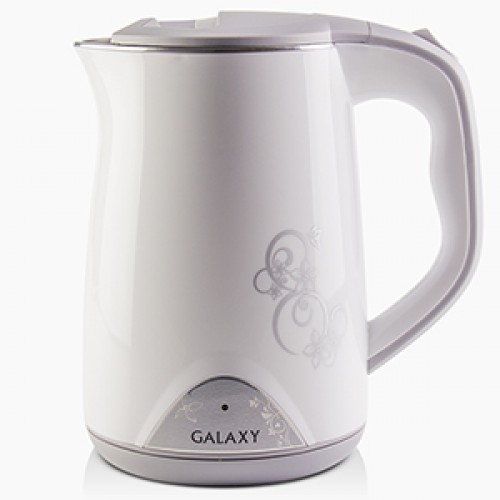 Чайник Galaxy GL 0301 белый (2 кВт, 1,5л, двойная стенка нерж и пластик) 6/уп