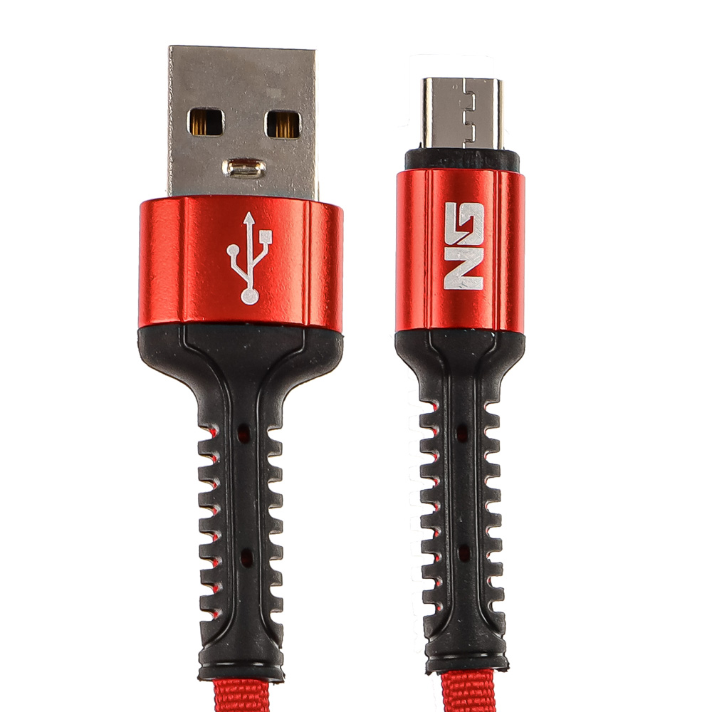 Кабель USB - micro USB NG 1.5м, 3А, тканевая оплётка, быстрая зарядка QC3.0,  3 цвета