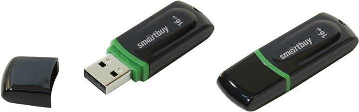 USB2.0 FlashDrives16Gb Smart Buy Paean Black (SB16GBPN-K)