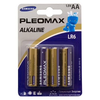 Бат LR6            Samsung Pleomax BP-4+1 (50шт/500)