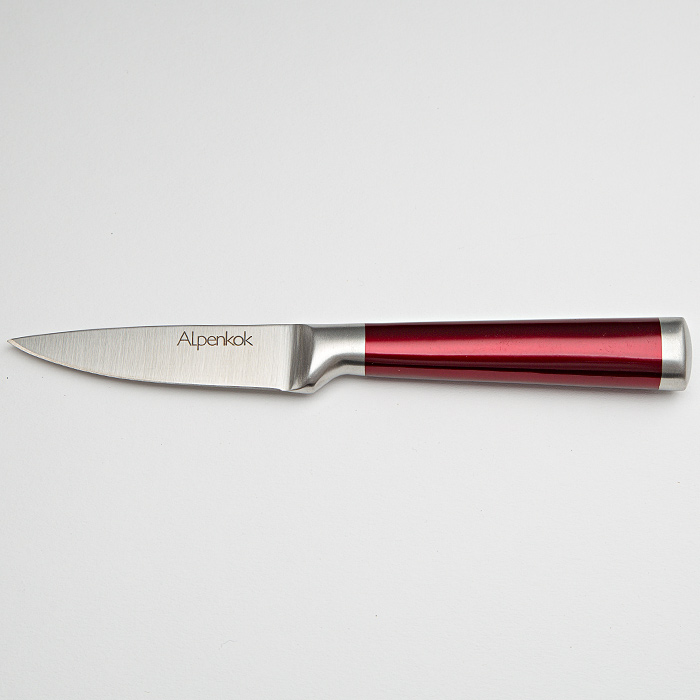 Нож Alpenkok AK-2080/E для чистки овощей с красной ручкой "Burgundy" 3,5" (8,89 см) (120/12)
