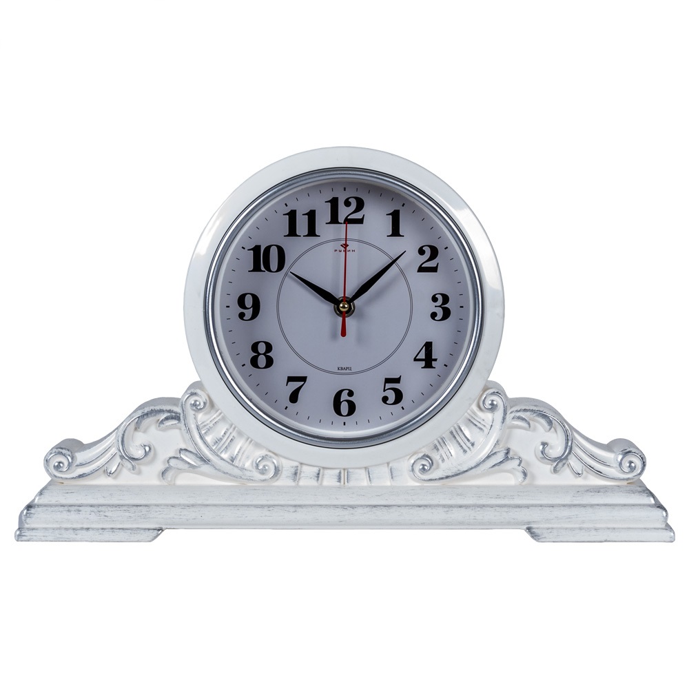 Часы настольные СН 4225 - 004 43х25 см, корпус белый с серебром "Классика" (10)