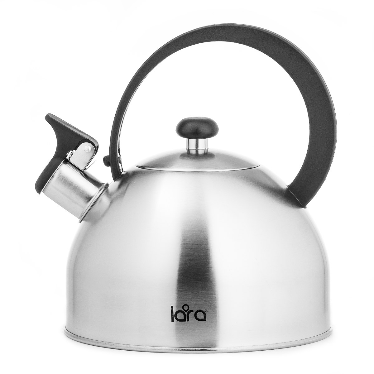 Чайник со свистком LARA LR00-65 сталь матовый (2,5 л, индукционное капсулированное дно, нейлон.руч)