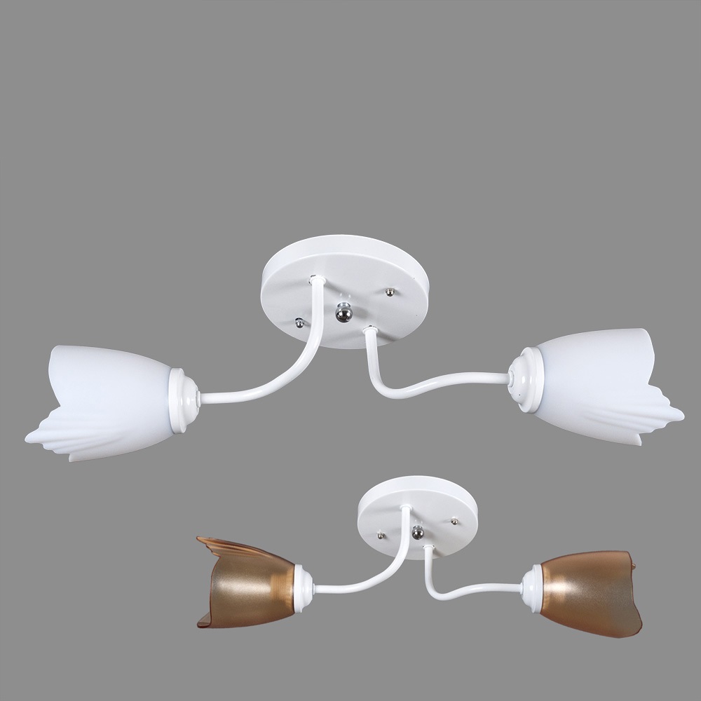 1001/2 (3 коричневых, 3 белых) (6) Светильник бытовой потолочный (лампочка 220V 15W E27)