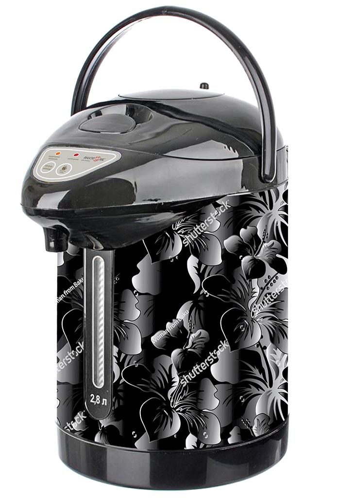 Термопот MAXTRONIC MAX-R40W9 Цветы на чёрн фоне (2,8л, 750Вт, мет, одн подача воды, подар уп) (6)