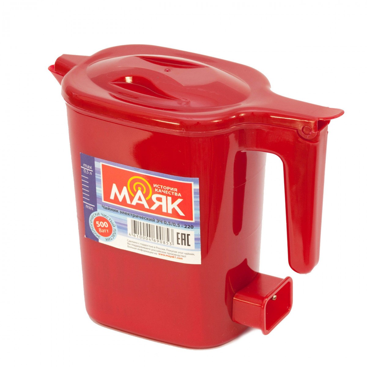 Чайник Маяк ЭЧ 0,5/0,5-220  (0,5л, 0,5кВт) цвет рубин