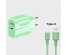 Блок пит USB сетевой  Орбита OT-APU60 + кабель Type-C Зелёный (DP, 2400mA, 1м)USB Блоки питания, зарядки оптом с доставкой по России.