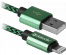 Кабель USB ACH01-03TPRO USB2.0 зеленый (AM)-Lightning(M), 1м,2,1А DEFENDERВостоку. Адаптер Rolsen оптом по низкой цене. Качественные адаптеры оптом со склада в Новосибирске.